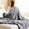 EMME Tie Dye - Morbida coperta in finta pelliccia, super morbida, morbida, calda, reversibile, per divano e letto, 130 x 150 cm, colore: grigio chiaro