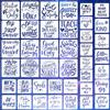 Pushiibee 41 Pezzi Stencil con Parole, Stencil Ispiratore Riutilizzabile con Frasi Motivazionali, Sagome per Pittura in Pet per Fai da Te su Legno Pareti e Creazione di Biglietti