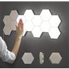 Generic Set di 6 lampade da parete a LED esagonali, con controllo tattile, luce bianca neutra, luce notturna, risparmio energetico, facili da usare, per la decorazione della casa e l'illuminazione ambientale