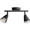 Philips Cleft Spot, 2 faretti, 35W, attacco GU10, lampadina non inclusa, Grado di Protezione IP20, Nero