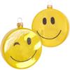 Krebs Glas Lauscha - Decorazione natalizia/addobbo per albero di Natale in vetro - Moneta con doppia faccia ridente - Colore: Giallo - Dimensioni: circa 8 cm
