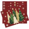 QIZHIQIAMY Set di 4 Tovagliette Natale 30 x 45 cm Sottopiatto Natalizio Lavabili Lino Tovaglietta Americane Natalizie Stoffa per La Colazione, La Cucina, Il Tavolo da Pranzo, Le Riunioni (Albero di Natale)