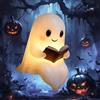 Dewppxi Simpatica lampada da lettura fantasma, lampada a libro fantasma, lampada da lettura 3D, luce notturna a LED, decorazione di Halloween, per lettori e amanti dei libri (15 cm, 1 pezzo)
