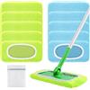 Nicemiya 10 Pezzi Panni Catturapolvere per Swiffer Sweeper, Cuffietta in Microfibra Riutilizzabile per Mop, Ideale per Swiffer Wet & Dry Starter (Azzurro Chiaro + Verde Chiaro)