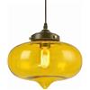 XIRYTU-H 27cm Lampada A Sospensione In Vetro Moderna Con Portalampada In Metallo Nero, Lampadario Da Soffitto Industriale Vintage E27, Per Isola Cucina Sala Da Pranzo Camera Da Letto Bar (Giallo)