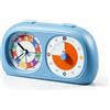 JOSTIVE Timer visivo per bambini, ricaricabile con doppio disco, orologio e funzione sveglia, ideale per aule, scrivania e compiti (blu)