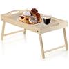 KADAX Tavolo da letto, vassoio per la colazione in legno di pino, 19 x 30 x 50 cm, vassoio da portata, vassoio da letto, pieghevole, vassoio per la colazione a letto, tavolino (naturale)