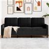 Azzrora Divano a 3 Posti Letto, Moderno da Salotto e Ufficio, 180 cm in Velluto Nero