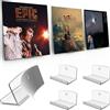 Vesavifaka Schallplatten Aufbewahrung, Kleber Vinyl Halter Wandhalterung - Starker Halt für Schallplatten an der Wand, Record-Safe, Album Wandhalter für 1LP/2LP(4 Stück, Klar)