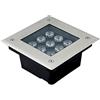 WZYJLyds 9W Faretto Esterno Pavimento, Piazza Faretti Calpestabili per Esterno, 12V/24V/220V Faretti ad Incasso Giardino, IP67 Impermeabile Pannello In Acciaio Inossidabile ( Colore : Bianco caldo , Misurare :