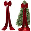 Generico Puntale per albero di Natale in velluto extra large, 80/110/160/180/200 cm Fiocchi giganti per puntale albero di Natale, decorazioni natalizie per la casa, matrimoni e feste