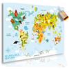 Lineo® Planisfero per Bambini Mappa del Mondo Poster XXL 60x42cm con Animali e Continenti Inclusi Adesivi Mappa Geografica Educativa da Parete Decorazione Cameretta Regalo Educativo Lingua Italiana