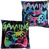 TLDBATICE 2 federe per cuscino da gioco, per gamer, per gamer, motivo neon, graffiti, per gaming, decorazione per la camera dei giocatori, 44,6 x 44 cm, per divano, letto, sedia, idea regalo