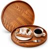 Mestive 2 vassoi rotondi in legno, 30 cm, per alimenti, tè, caffè, frutta, pasti, gioielli, cosmetici