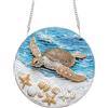 Bimkole Diamond Painting pendente Tartaruga, Farfalle Pittura Con Diamanti 5d Da Appendere, Per La Decorazione Di Finestre E Porte Della Parete Della Casa Del Giardino 20x20 cm