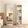 Generic Specchio a figura intera girevole a 360° con contenitore, Libreria a 5 ripiani con specchi a figura intera, Specchio da pavimento girevole e portariviste per soggiorno 168 x 40cm