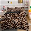 LUYAPOND Copripiumino Matrimoniale 240x220 Leopardo, Set di Biancheria da Letto in Microfibra, 1 Matrimoniale Copripiumino 240x220 cm + 2 Federe 50x80 cm