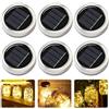 HIULLEN 6 Pezzi Lanterna Solare da Esterno Parti di Ricambio, Solare Mason Jar Luce, Lanterne Solari da Esterno, 3m 30 LED Solare Argento Filo Fata Coperchio Luce Vetro Mason, per Prato, Festa