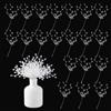Notoke 20 pezzi di rami di fiori in acrilico con cristalli - Bouquet di fiori artificiali trasparenti con perline e glitter, decorazione per matrimoni, Natale, Ringraziamento, decorazione da tavolo