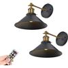 SXSCARKX 2 Applique da Parete Vintage, alimentate a Batteria con Telecomando Wireless, lampade industriali Regolabili a 240 Gradi per ristoranti, gallerie, corridoi, cucine, stanze e Ingres