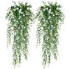 Generic Piante Finte Appese 2 Pezzi Fiori Artificiali da Appendere | Fogliame Realistico Decorazione Parete Per Bagno, Cucina, Soggiorno, Giardino E Matrimoni