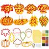HHDESHSL 24 Pezzi Kit di Lavoretti Autunnali per Bambini, Kit Creativo Bambini Autunno con Adesivi e Materiale Fai da Te, Decorazioni Finestre Autunnali per Casa e Attività in Famiglia