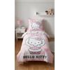 BrandMac Hello Kitty Bambina Copripiumino Singolo 135x200 + Federa Inverno Rosa | Set letto reversibile | Letto singolo | 100% Cotone Oeko-Tex | Hello Kitty | Idea regalo | Licenza ufficiale