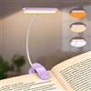 Gritin Luce per Lettura Libri a Letto Ricaricabile, 19 LED con Clip | 3 Temperature di Colore Protezione Occhi, 5 Luminosità Regolabili, 360°Flessibile Luce Libro per Notturna-Viola