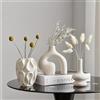 Sonhomay Vaso in ceramica moderno minimalista bohémien rotondo opaco ciambella vasi | Set di 3 vasi da fiori per erba della pampa, decorazione per camera da letto, soggiorno, tavolo da pranzo, mensola d'ingresso
