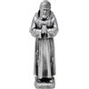 KUSTOM ART Santino Soprammobile Ornamentale Statua Religiosa San Padre Pio da Pietralcina in Metallo Colore Argento Altezza 17cm
