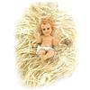 Ferrari & Arrighetti | Gesù Bambino per Presepe 10 cm | Poliresina Dipinta a Mano | Culla con Effetto Paglia