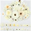 CiShow 30 pezzi di fiori artificiali, teste di fiori artificiali, per fai da te, mini decorazione di fiori artificiali, margherite, peonie, teste di fiori di seta, per matrimoni, feste, decorazioni