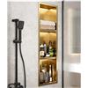 Generico Nicchia Doccia incassata in Acciaio Inox Impermeabile, mensola da Bagno a Parete, nicchia Doccia incassata con LED Dorato, mobiletto a Muro in Acciaio Inox Impermeabile con 2/3/4 Ripiani - M
