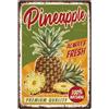 SUPERDANT Cartello in Metallo Ananas Targhe in Metallo Vintage Frutta Tela Segno di Latta Pittura Divertente Frutta Vintage Poster con Placca Murale Poster Da Parete Retro Food Wall Art Decor 30x20cm