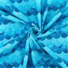 FINGERINSPIRE Tessuto di Cotone Scaglie di Sirena 1x1.47m Fantasia Scaglie di Pesce Colore Ciano Tessuto Sirena per Sfondi Feste Progetti di Cucito e Usi Fai da Te Creativi (Non Elastico)