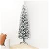 Tidyard Albero di Natale Artificiale a metà, con Neve Fioccata, 180 cm x 48 cm, in PVC e Acciaio, Albero Natalizio Sottile Salvaspazio per Interni