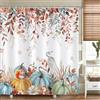 Bonhause Tenda Doccia Autunno Zucca Impermeabile Antimuffa 180 x 180 cm | Foglie d'acero Thanksgiving Raccolto Tende per Doccia Poliestere Lavabile Tende Bagno con 12 Ganci