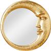 Generic Specchio 3D a forma di mezzaluna dorata, decorazione celeste, specchio | Specchio da parete rotondo in vetro e resina, stile bohémien, stile gotico, con mezza luna, decorazione da parete per casa
