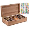 Gracelaza 25 Slots Scatola per Oli Essenziali - Holds 5/10/15 ml Bottiglie - Organizzatore in Bambù per Oil Aromaterapia e Oli Profumati - Ideale Contenitore Regalo per Viaggio, Stoccaggio e Visualizzazione #1