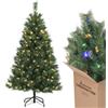 SALCAR Albero di Natale con Luci Incorporate Artificiale 120 cm, Abete di Natale con Guanti, 110 LED e 226 Punte per Rami, Supporto in Metallo, Montaggio Rapido