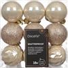 Decoris Palline di Natale in plastica, 4 cm, set da 18 pezzi, mix lucido glitterato, decorazioni per albero di Natale, decorazioni per albero di Natale, infrangibili, perle
