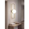 TEKHOME Applique da Muro Moderna G9, Lampada da Parete in Metallo e Vetro, Finitura Bronzo, Design Elegante 32 cm, Attacco G9 Max 10W per Camera da Letto, Corridoio, Soggiorno - AQ47