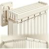 Chingcoo Asta per tenda da doccia a 5 scomparti, 156 cm, senza praticare fori, tenda da doccia con asta, pieghevole per doccia angolare, doccia (bianco crema)