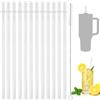 Vylro 12 Pezzi Cannucce di Plastica Riutilizzabili Lucide Lunghe,31.5 cm | Cannuccia per Borraccia,Cannucce di Ricambio da Viaggio con la Spazzola,Cannuccia Cup Trasparente,per Tazze da 40oz