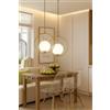 TEKHOME Lampadario a sospensione G9 in metallo e vetro color bronzo, design moderno con sfera in vetro, luce decorativa per soggiorno sala da pranzo camera - A97