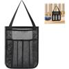 SERYUUT Borsa da doccia portatile in rete con 3 scomparti, organizer per palestra e | Borsa da doccia in rete con 1 scomparto principale e 3 tasche, separazione Wet Dry e leggera, 75 g, pieghevole, per palestra