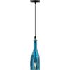 DC VOLTAGE Mini lampada a sospensione con una testa in vetro colorato, mini illuminazione a sospensione per cucina ristorante (blu)