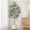 Dripex Olivo artificiale, 180 cm, piante artificiali realistiche, grandi | Olivo artificiale per interni ed esterni, con olive, piante artificiali per soggiorno, balcone, ufficio