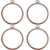 SOFPLATE 4 telaio Da Ricamo Rotondo Da 4.35 pollici Telaio Da Cucito In Plastica Piccolo Cerchio Marrone A Sella Punto Croce Cavo Anelli In Legno Finto per Ricamo A Punto Croce Cucito Tessuto Artigian