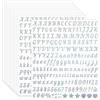 YANGTHECLA 12 fogli di lettere adesive glitterate, 2400 pezzi, 13 mm (argento) | Lettere adesive in vinile, resistenti alle intemperie, piccole lettere autoadesive, per scrapbooking, fai da te, fai da te